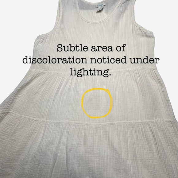 Sundance Tiered Midi Dress Size L Cotton Pullover Lace Details Ivory *Flaw - Picture 6 of 10